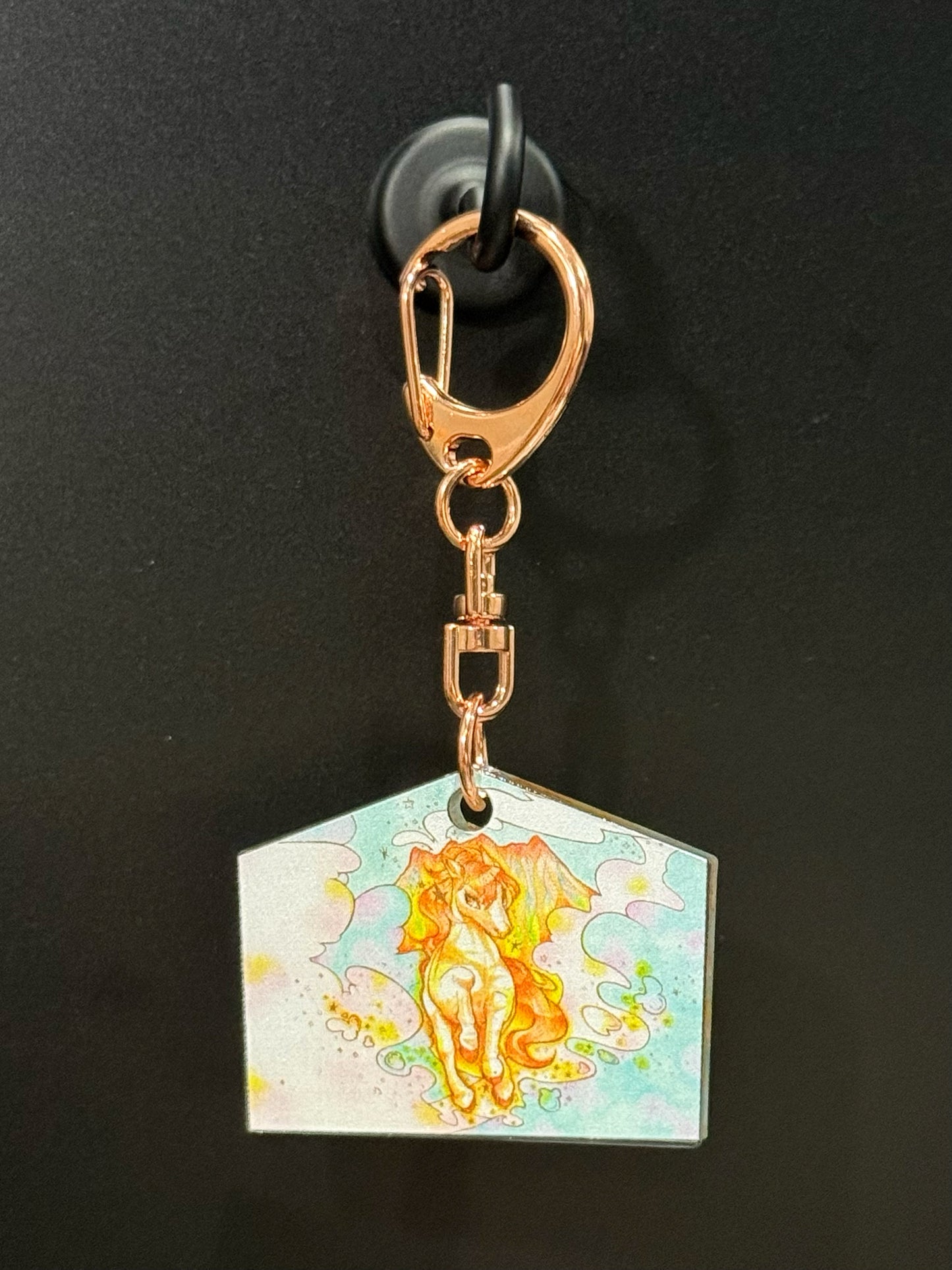 絵馬風キーホルダー -桜島と馬-