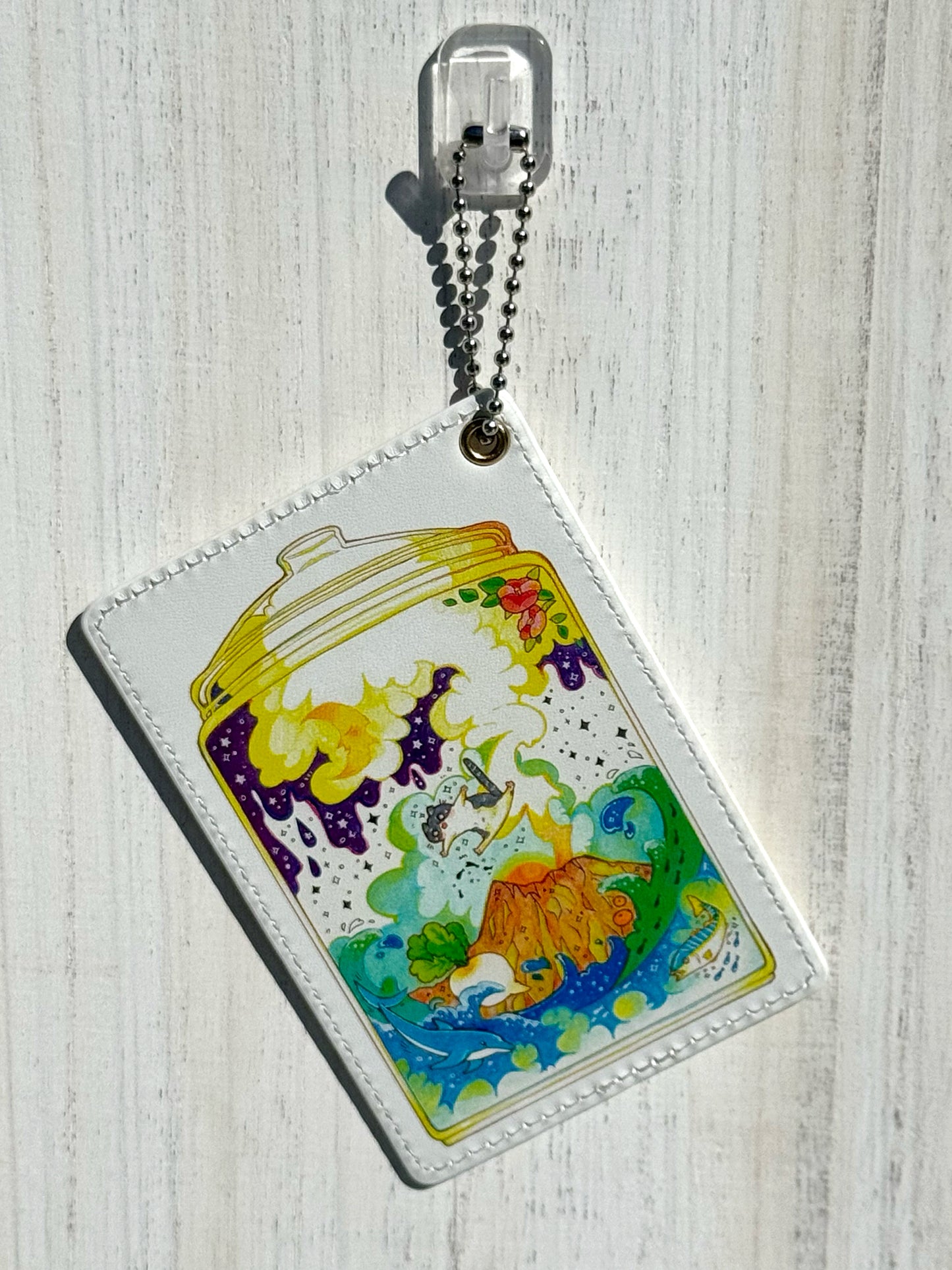 パスケース -瓶の中の小さな桜島-