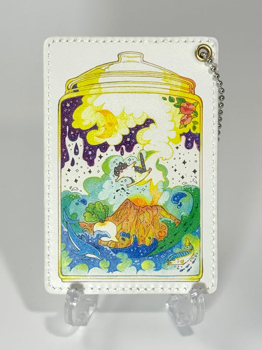 パスケース -瓶の中の小さな桜島-