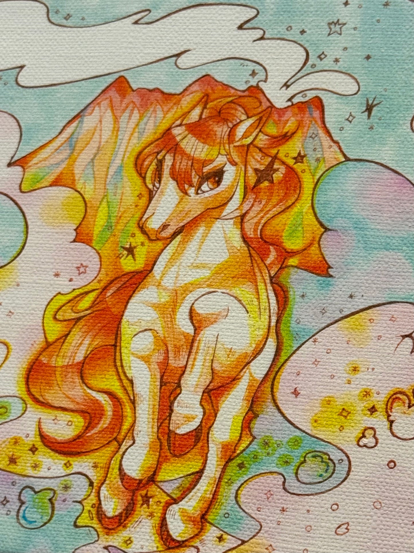 キャンバスアート -桜島と馬-