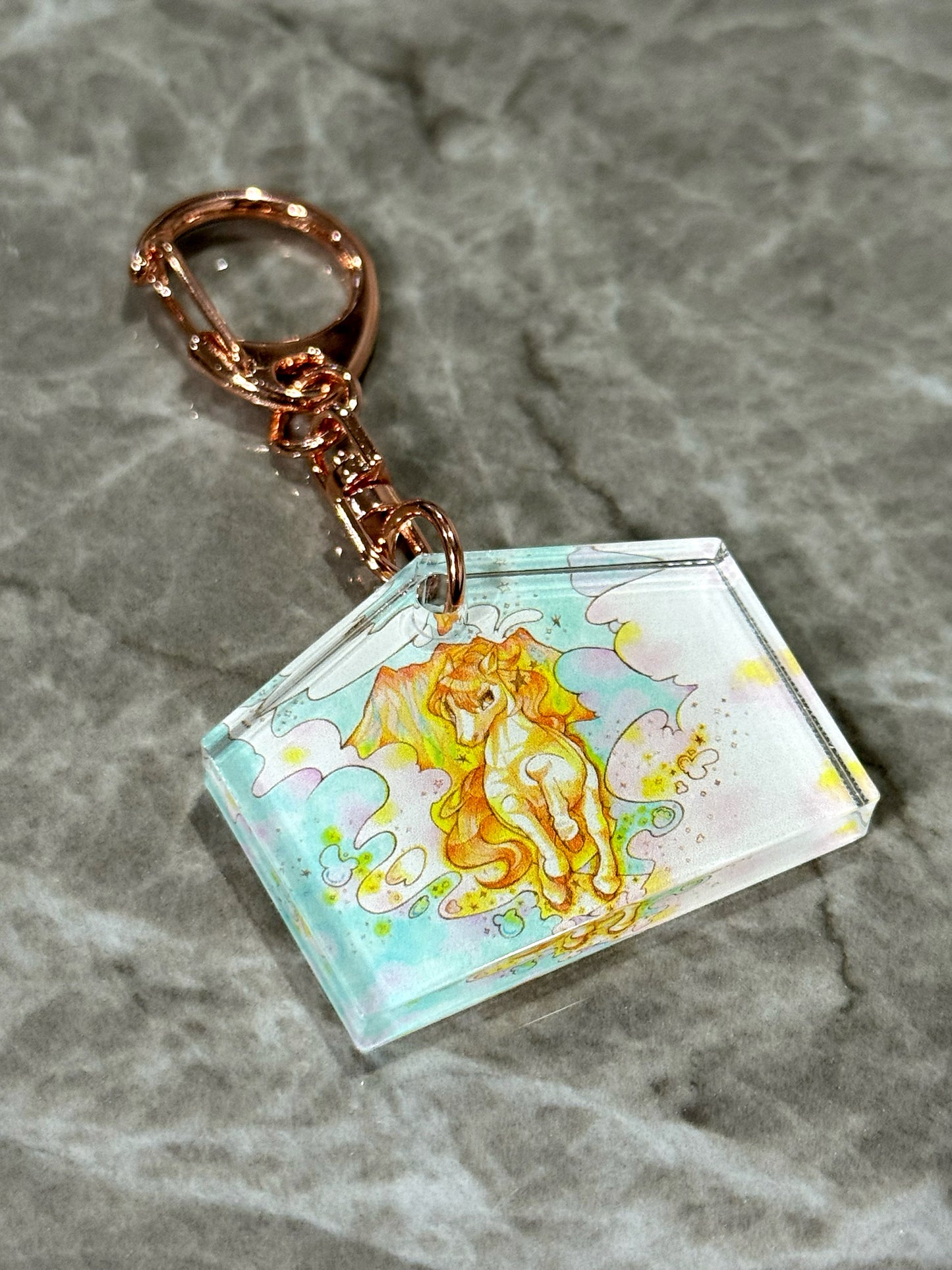 絵馬風キーホルダー -桜島と馬-