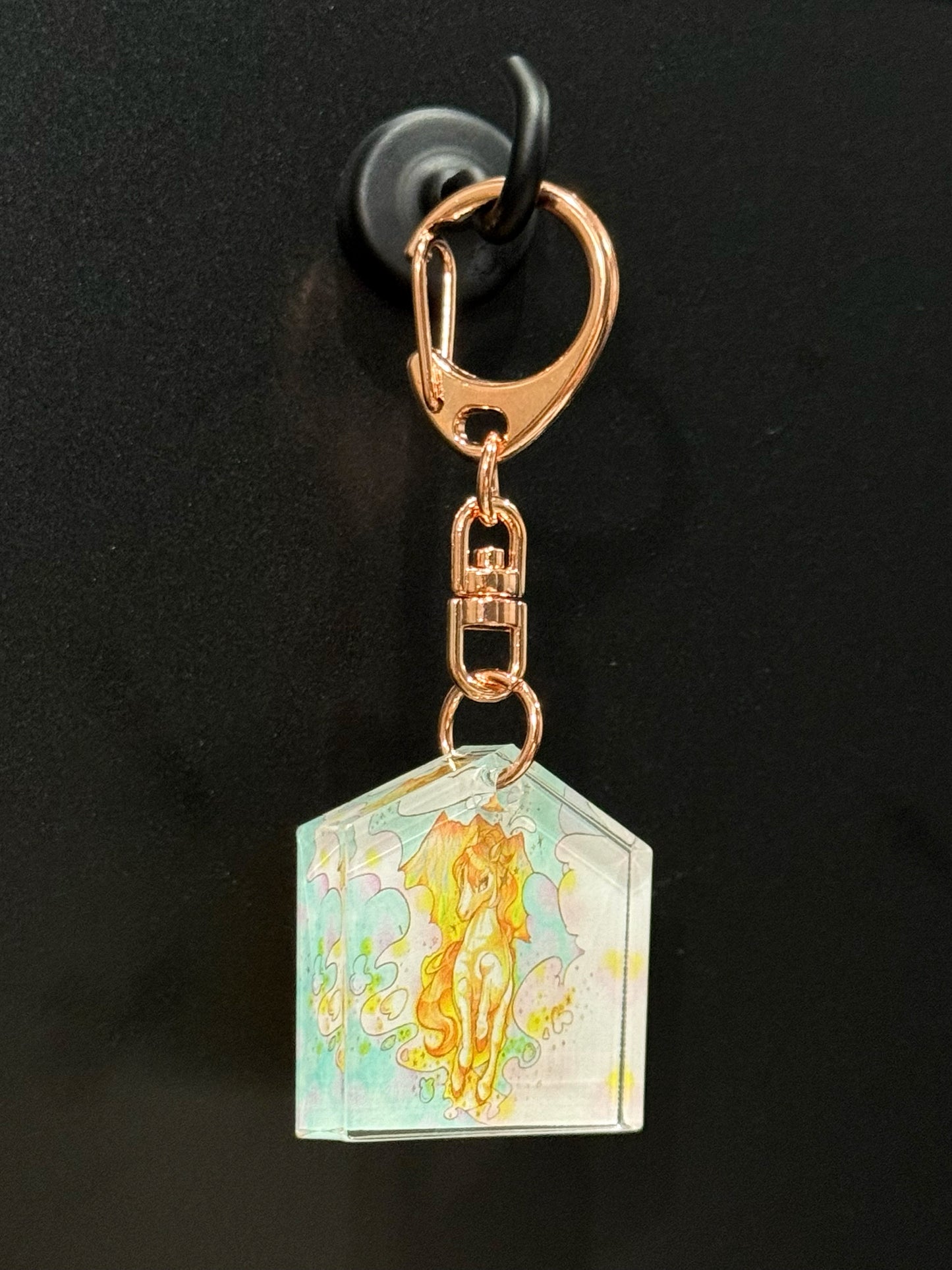 絵馬風キーホルダー -桜島と馬-