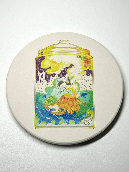 コースター -瓶の中の小さな桜島-