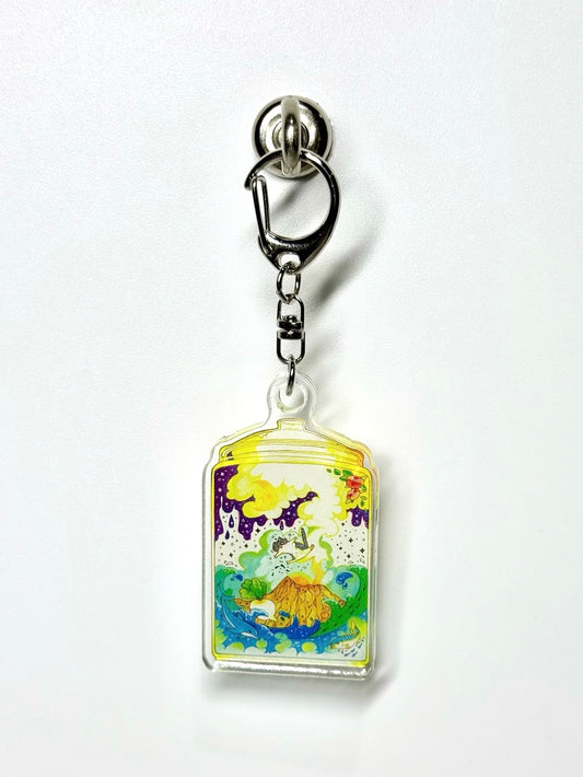 アクリルキーホルダー -瓶の中の小さな桜島-