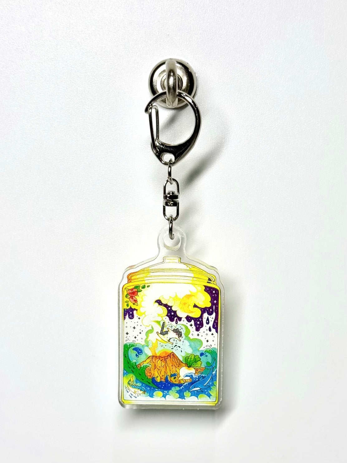 アクリルキーホルダー -瓶の中の小さな桜島-