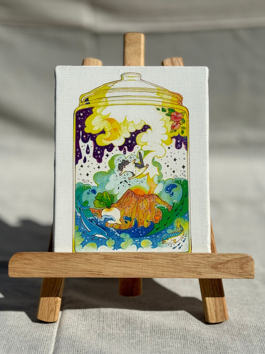 キャンバスアート -瓶の中の小さな桜島-〈F0〉