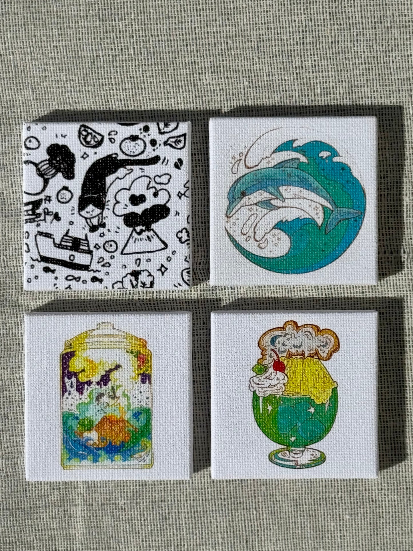 マグネット付きミニキャンバス -サクラジマクリームソーダ-