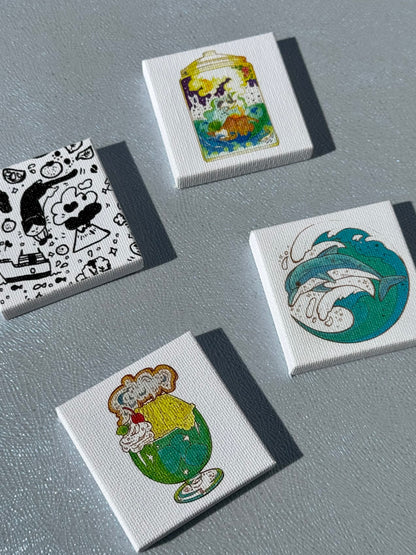 マグネット付きミニキャンバス -サクラジマクリームソーダ-
